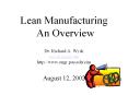 Lean Manufacturing An Overview Dr. Richard A. Wys