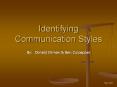 Identifying Communication Styles By: Donald Gilman & Be