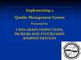 Implementing a Quality Management System Presented by USD