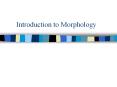 Introduction to Morphology Lexicon Word Morphology Word a