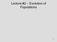 ... to what actually happens in nature Allele frequencies D