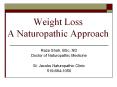 Weight Loss A Naturopathic Approach Raza Shah, BSc, N