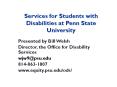 Services for Students with Disabilities at Penn Stat