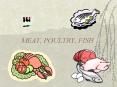 meat, poultry, fish varieties cattle - beef, veal hogs 