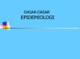 DASAR-DASAR EPIDEMIOLOGI SEJARAH EPIDEMIOLOGI Ilmu tentan