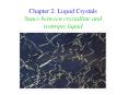 Chapter 2: Liquid Crystals States between crystalline an