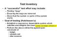 Test Inventory A  successful  test effort may includ