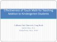 Effectiveness of Touch Math for Teaching Addition t