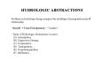 HYDROLOGIC ABSTRACTIONS Problems in hydrologic desig