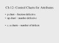 Ch 12- Control Charts for Attributes p chart   fractio