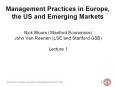 Management Practices in Europe, the US and Emerging Market