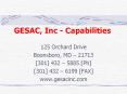 GESAC, Inc - Capabilities 125 Orchard Drive Boonsboro, MD 