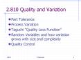 2.810 Quality and Variation Part Tolerance Process Variatio