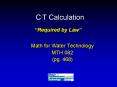C.T Calculation  Required by Law  Math for Water Technolog