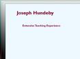 Joesph Hundeby Has Extensive Teaching Experience