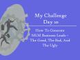 My Challenge Day 10 - How To Generate MLM Business Leads - The Good, The Bad, And The Ugly