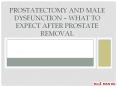 Prostatectomy and Male Dysfunction – What to Expect After Prostate Removal