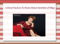 Critical Factors To Know About Varieties of Wigs