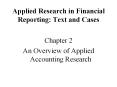 Applied Research in Financial Reporting: Text and Case