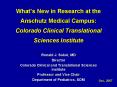 What s New in Research at ... Translational Researc