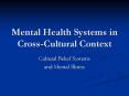 Mental Health Systems in Cross-Cultural Context Cultura