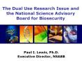 The Dual Use Research Issue and the National Scienc