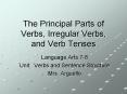 The Principal Parts of Verbs, Irregular Verbs, and Ver