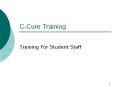 C-Cure Training Training For Student Staff What C-Cure Doe