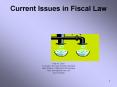 Current Issues in Fiscal Law Keith M. Dunn Counsel to th