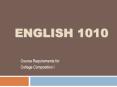 ENGLISH 1010 Course Requirements for College Composition 