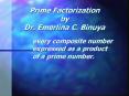 Prime Factorization by Dr. Emerlina C. Binuya ever