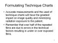 Formulating Technique Charts Accurate measurements and th