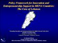 Policy Framework for Innovation and Entrepreneurship Suppor