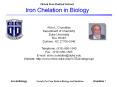 Virtual Free Radical School Iron Chelation in Biology Alvi