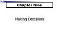 Chapter Nine Making Decisions Improving Decision Makin