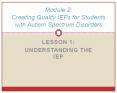 Module 2: Creating Quality IEPs for Students with Autis