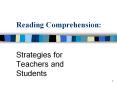 Reading Comprehension: Strategies for Teachers and Student