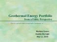 Geothermal Energy Portfolio ... (must manage investment and