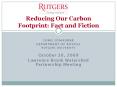 Reducing Our Carbon Footprint: Fact and Fiction SUNI