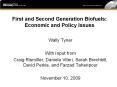 First and Second Generation Biofuels: Economic and Polic