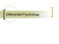 Differential Psychology Differential Psychology Menta