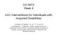 CD 5672 Week 4 AAC Interventions for Individuals wit