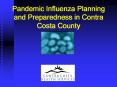 Pandemic Influenza Planning and Preparedness in Contra Cost