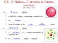 Ch. 13 Notes---Electrons in Atoms Atomic Models (See Fig