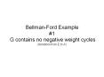 Bellman-Ford Example #1 G contains no negative weight cycle