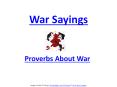 War sayings: Proverbs about war