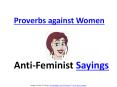 Proverbs against woman