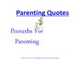 Parenting proverbs: Advice for Parents
