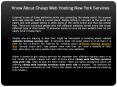 Know About Cheap Web Hosting New York Services