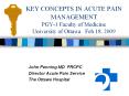KEY CONCEPTS IN ACUTE PAIN MANAGEMENT PGY-1 Faculty o
